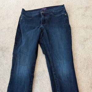NYDJ size 8 dark denim with subtle shimmer